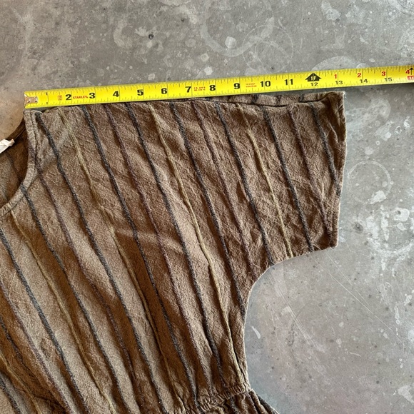 SOLD- Orange Creek Cotton/Linen Blend Textured Striped Dress Size S - Picture 7 of 12